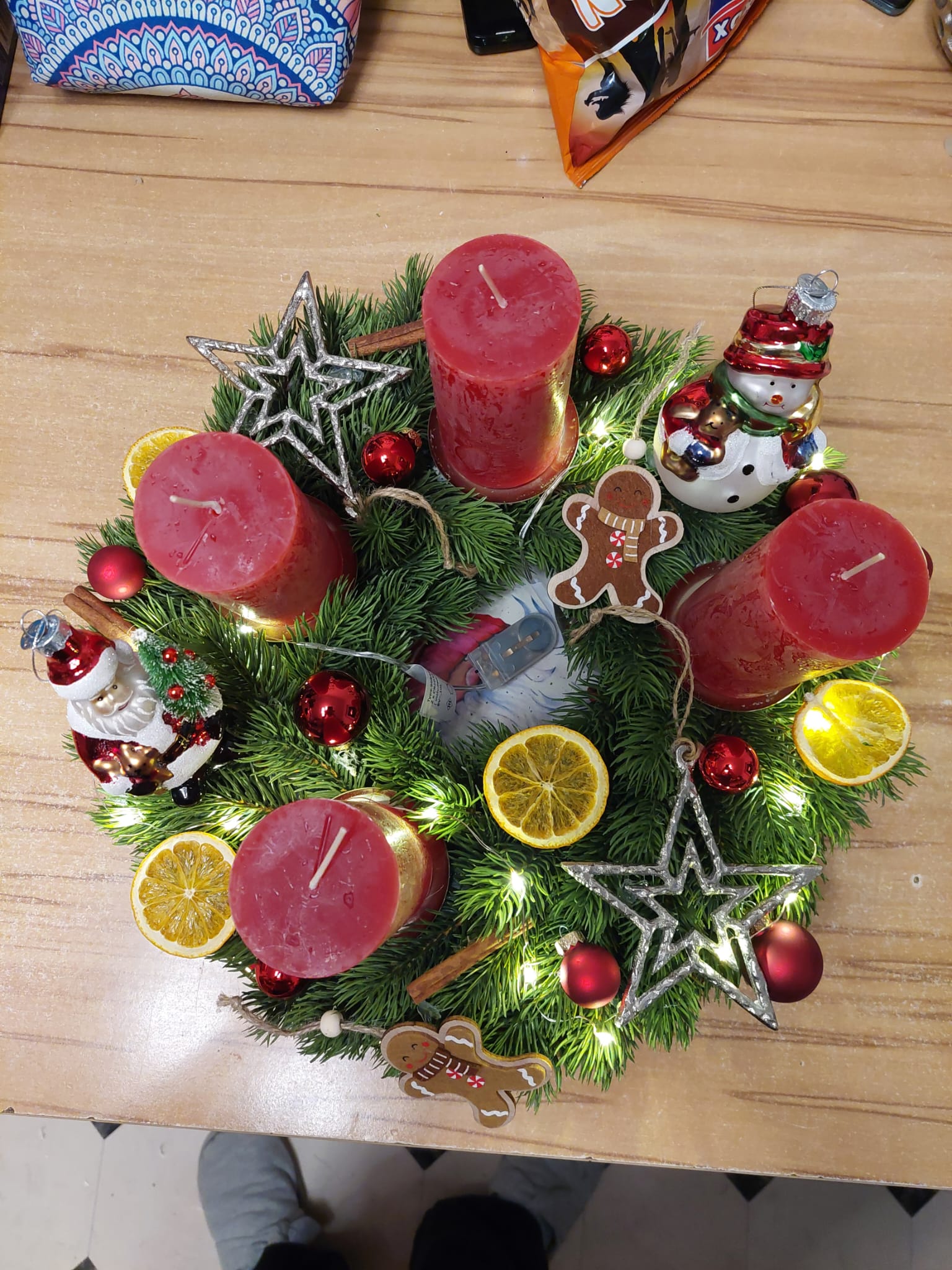 Adventskranz "Schneemann u Nikolaus " - Mein Stil - Floristik Dekorationen und Handarbeit