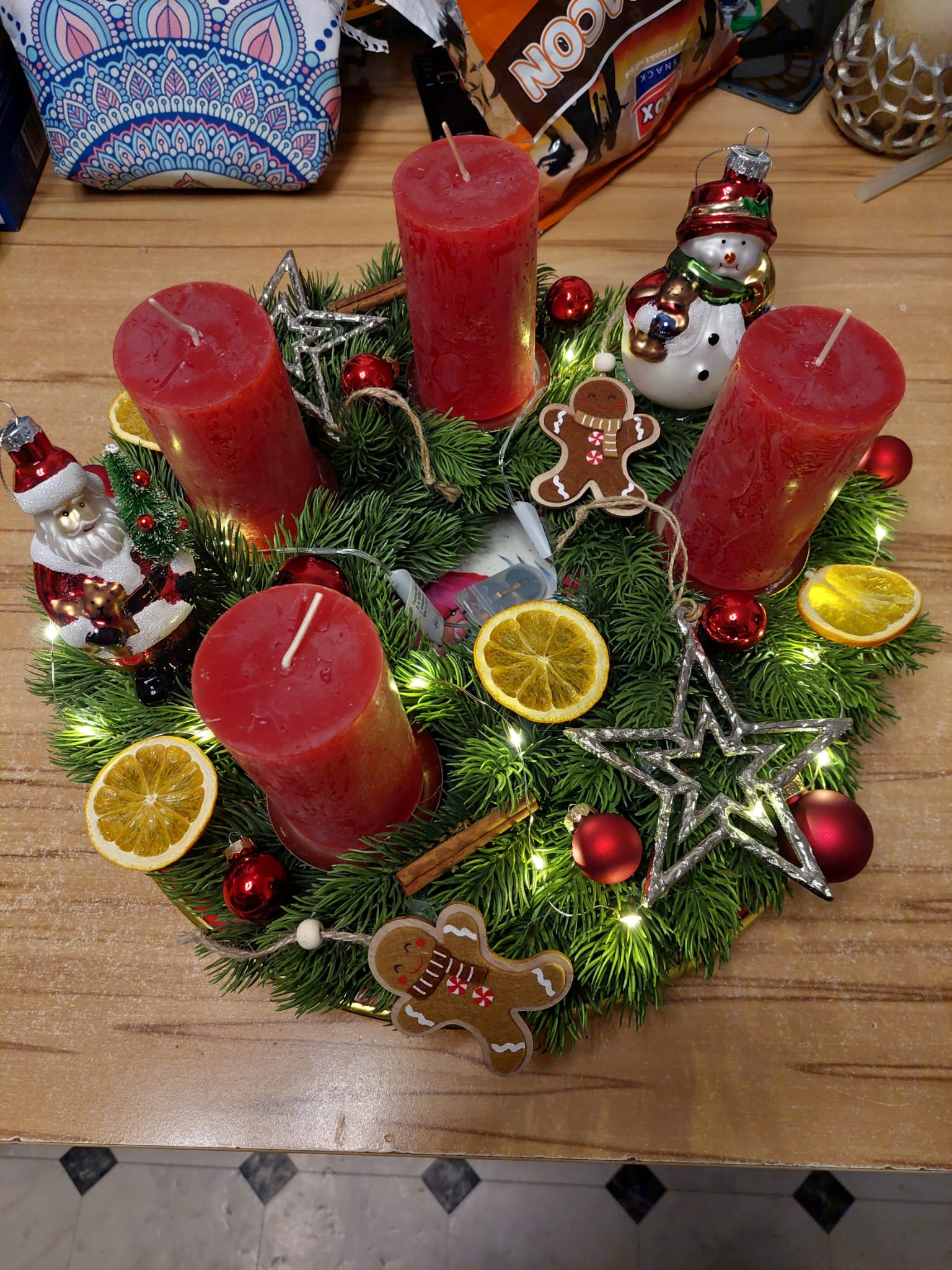 Adventskranz "Schneemann u Nikolaus " - Mein Stil - Floristik Dekorationen und Handarbeit