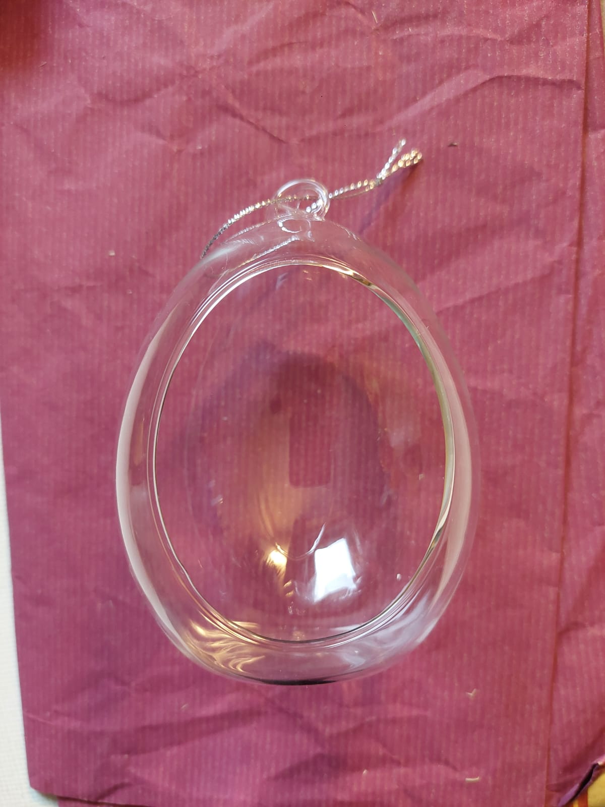 Glas "Ei" zum Hängen, offen - Mein Stil - Floristik Dekorationen und Handarbeit