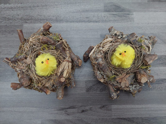 Nest aus Ästen mit Küken - Mein Stil - Floristik Dekorationen und Handarbeit