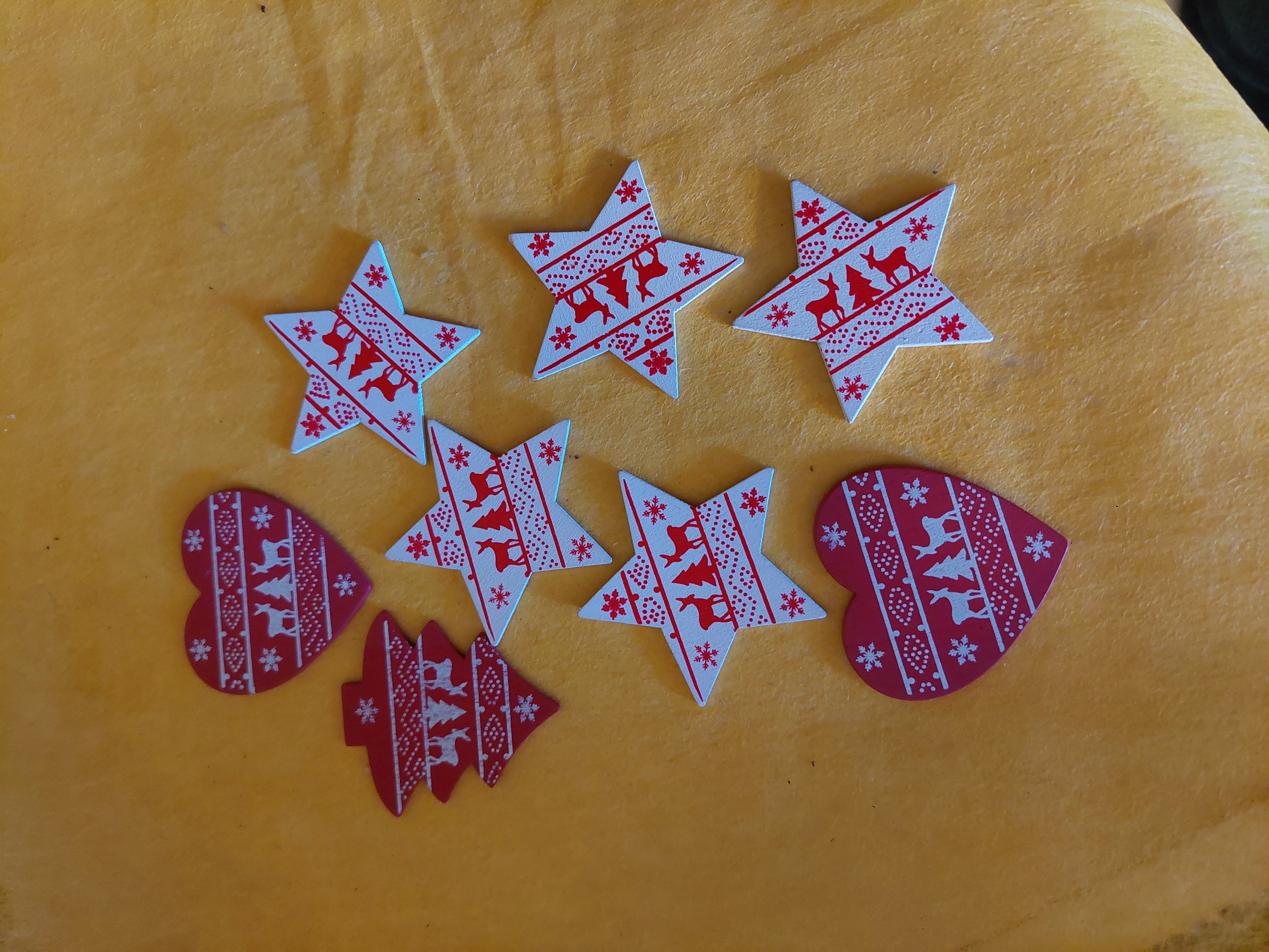 Streudeko Stern,Herz,Baum 5er Pack