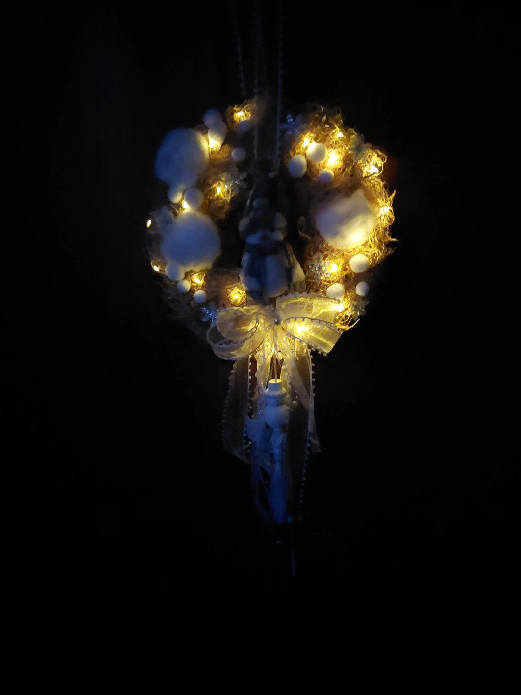 Türkranz Schneemann mit LED - Mein Stil - Floristik Dekorationen und Handarbeit