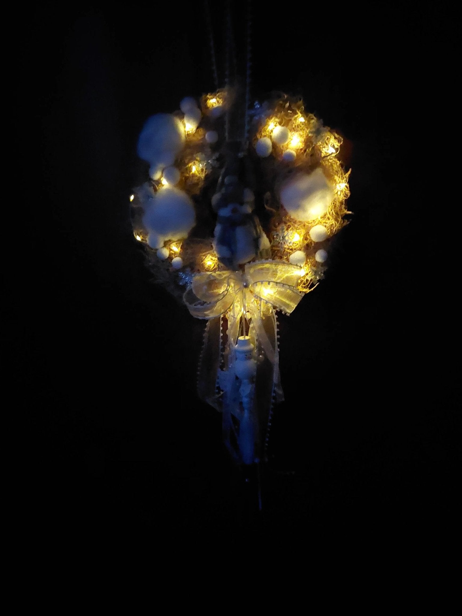 Türkranz Schneemann mit LED - Mein Stil - Floristik Dekorationen und Handarbeit