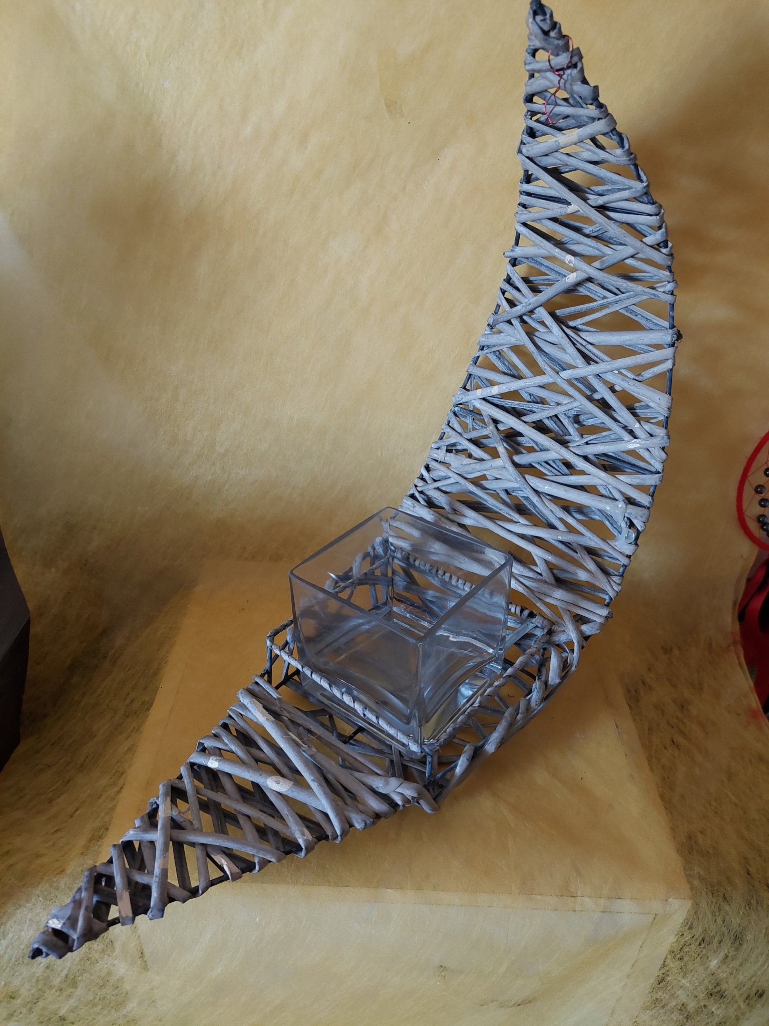 Windlicht mit Rebenhalbmond groß - Mein Stil - Floristik Dekorationen und Handarbeit