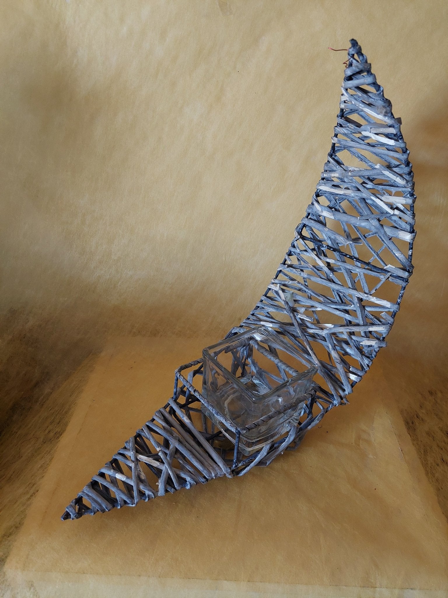 Windlicht mit Rebenhalbmond klein - Mein Stil - Floristik Dekorationen und Handarbeit